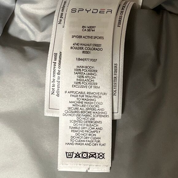 Spyder Girls Geneva Light Blue Winter Jacket Size 10 - Picture 10 of 10